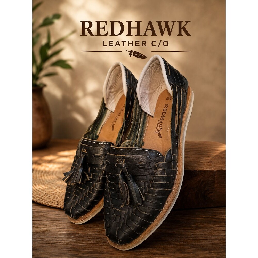 Redhawk Leather Co. Hailly Espresso Woven Women’s Size 6.5 Shoes Loafers